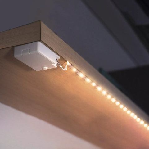 Battery Powered LED Strip Lights 3.28 Feet Two Pack For Under Cabinet Kitchen Lighting Warm White 3000K With Adhesive Backing 60 LEDs