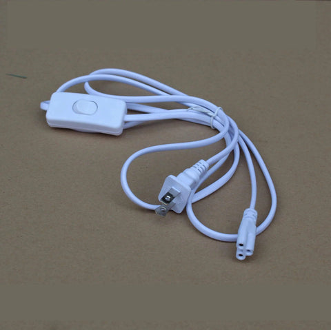 Two Pack T5 T8 Grow Light Power Cord With On Off Switch Five Foot US Plug Extension Cable For LED Tube Light Fixture