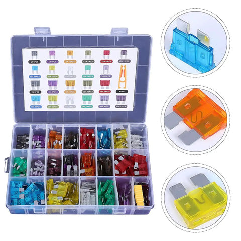 300 Pcs Zinc Alloy Mini Standard And Low Profile Car Blade Fuse Assortment Kit With Puller Tool for Cars, Trucks, RVs, Motorcycles