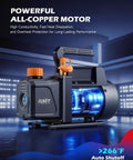 Heavy Duty Auto AC Vacuum Pump Kit With Four CFM One Third HP Motor features all-copper motor, designed for efficient heat dissipation.
