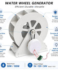 Small Water Wheel Generator For Off Grid Power 50W To 100W Quiet Belt Driven Hydro Turbine with durable steel plate