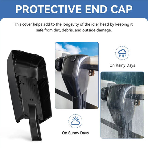 RV Awning Back End Cap For Your Camper Trailer Awnings Idler Drive Front End Cap Replacement, durable plastic, black