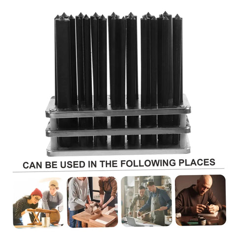 Non Slip Positioning Cylindrical Punch Set With Base For Woodworking And Mechanical Maintenance DIY Projects Pro Grade Punch Kit For Precise Marking And Transfer 28 Piece; set displayed with diverse uses in woodworking and maintenance.