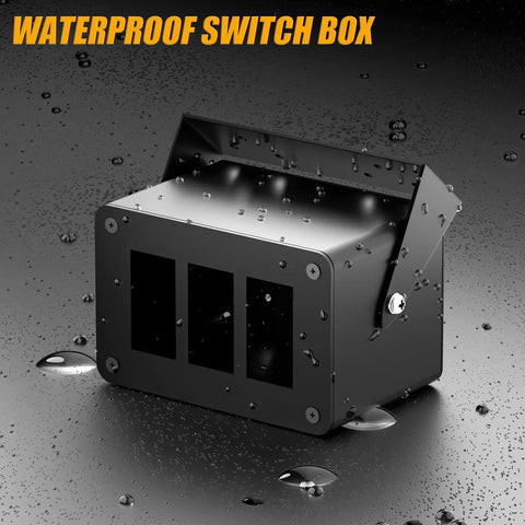 Waterproof 3 Gang Aluminum Rocker And Toggle Switch Box For Panels Rugged Mod Friendly Install For Pickup Truck UTV Off Road