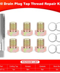 Oil Drain Plug Thread Repair Kit M15 X 1.5mm with tap, screws, gaskets for oil pan repairs