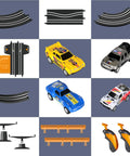 Epic Slot Car Racing Track Kit With 4 Cars Electric Or Battery Powered Dual Race Flash Bridge And Pendulum Overpass Auto Lap Counter Slope And Circular Overpass Tracks components