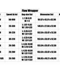 Flow wrapper specifications table for Real Deal Electric Continuous Sealing Vacuum Food Packaging Machine with dimensions and weight.