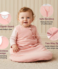 Baby wearing Cozy Bamboo Rayon Sleep Sack For Babies 6 To 12 Months 1.0 TOG All Year Wearable Blanket With 2 Way Zipper.