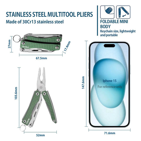 EDC Keychain Multitool 10 In 1 Mini Pocket Knife With Needlenose Pliers And Scissors Everyday Carry Gadget For Men Cool Fathers Day Gift