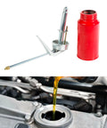 2 Pack Metal Oil Can Pump Oiler For Auto And Motorcycle Care With Spout 200Ml Hand Pump Oil Sprayer, open, next to engine oil flow