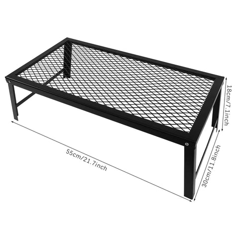 Foldable Portable Campfire Grill With Legs Made From Heavy Duty 304 Stainless Steel, Outdoor Cooking Grate, 21.7 x 11.8 x 7.1 inches