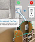10 Foot Flat Plug Extension Cord With 3 Outlets Power Strip And 2 USB Ports Wall Mount for compact spaces behind furniture