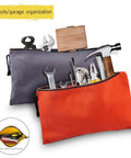 Heavy Duty Canvas Tool Bag Organizer Set Of 7 Pouches In Assorted Colors 12.5 Inch By 7 Inch Durable Storage with tools inside