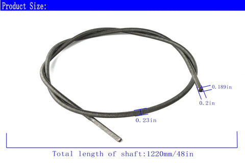 Heavy Duty Flexible Drive Shaft Compatible With Echo Gt Series Trimmers Replaces C506000030 shown with length measurements.