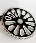 Wide Pedal Crank Kit One Piece Crank for Two Stroke Gas Motorized Bicycle 48cc 66cc 80cc Black 44 Tooth Sprocket