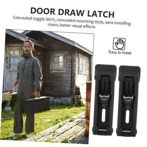 Dead Simple Flexible Rubber Door Draw Latch Lock Replacement Set In Black For Cargo Boxes Slide Cabinets And Appliance Doors Featuring Stainless Steel Pull Hook And Tight Grip Security