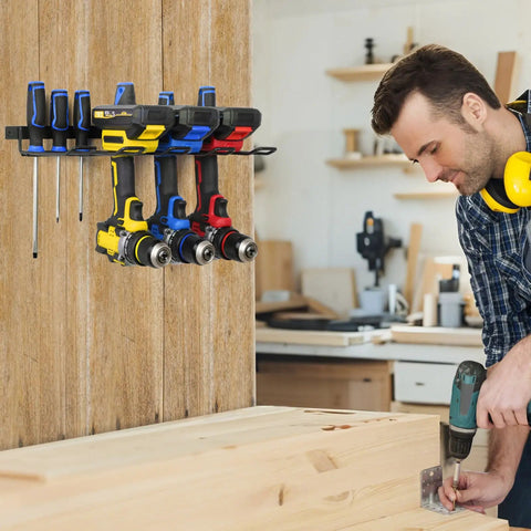 Power Tool Organizer Wall Mount For Cordless Drill And Tools, Heavy Duty Garage Storage Rack holding drills