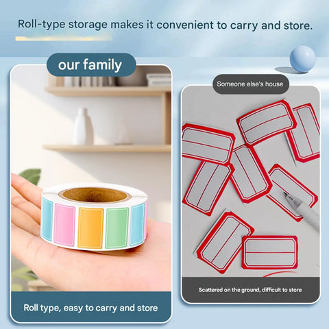 800 Piece Color Coded Adhesive Labels for School Office Kitchen and Food Storage Labeling Set Durable Humidity Resistant Stickers in Assorted Colors 2.5x1.5 Cm, roll label pack