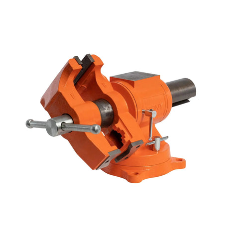 Heavy Duty 5 Inch Multi Purpose Swivel Base Bench Vise With 3 Jaw Styles Rotates 360 Degrees, 3-3/8 Inch Opening, 3-1/2 Inch Throat Depth