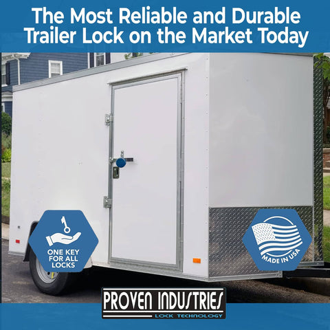 Puck Lock Set 2-Pack With Hidden Shackle For Trailer Security on enclosed trailer, Keyed Alike, made from 6061 Aluminum