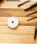 Effortless Swap 5 Pack Nylon Guided Pulley Wheels For Whisper Quiet Glide On Industrial Manure Tracks Patio Doors And Heavy Duty Carts Built Like A Tank on wooden surface with tools.