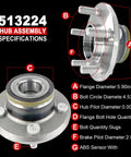 Pair Front Wheel Bearing Hub Assembly For 5 Lug With ABS Bolt On Direct Fit Compatible With 2005 Through 2014 Chrysler 300