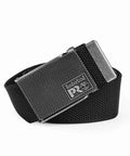 Cut To Fit 38mm Web Belt For Men With Texture Plaque Buckle, Adjustable Black Belt Sized From 32 To 44 US shown in a rolled view