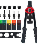 Rivet Nut Tool Kit 14 Inch Hand Riveter With 5 Metric Mandrels Pro Grade Rivnut Tool For Auto Metalwork On-Site