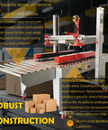 Pro Grade Automatic Carton Sealer Featuring Double Flap Tape Sealing Machine with stainless steel conveyor for efficient packing.