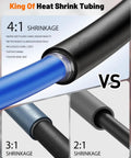 4:1 shrinkage comparison for Heat Shrink Tubing Kit With 4 To 1 Shrink Ratio Adhesive Lined Wire Wrap Tubing Marine Grade Industrial Quality