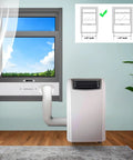 Portable AC Window Vent Kit With Adjustable 26 To 47 Inch Fit Universal Five Point One Inch And Five Point Nine Inch Coupler in window