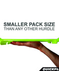 Adjustable Speed Hurdles Set Of 6 For Agility And Plyometrics, Three Heights 6, 9, 12 Inches, Quick Click Hurdle System shown compact