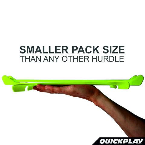 Adjustable Speed Hurdles Set Of 6 For Agility And Plyometrics, Three Heights 6, 9, 12 Inches, Quick Click Hurdle System shown compact