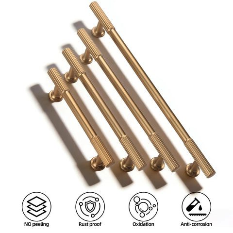 Top view of 10 Pack Champagne Bronze Cabinet Handles For Drawers And Cabinets, Seven And A Half Inch Center Hole Drawer Pulls.