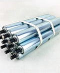 Set Of 10 Heavy Duty Conveyor Belt Rollers For Industrial Use With Lengths From 4 To 39 Inches And Diameters Of 1, 1.5, And 2 Inches Replacement Rollers For Smooth Movement And Easy Factory Maintenance, bundled together.