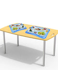 Four Pack Inflatable Ice Serving Bar Coolers For Parties And Outdoor Events on a wooden table