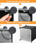 Assembly steps for Twenty Cube Storage Organizer With Doors For Bedroom And Living Room Modular Plastic Shelving Unit with connectors.