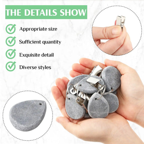 Teardrop Marble Tablecloth Weights With Metal Clips 24 Pack Outdoor Table Cover Hangers For Picnics And Parties Windproof