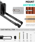 Bike Rack Wall Mount For Garage And Indoor Use, Space Saving Vertical Holder Up To 77 Lbs, shown with installation options