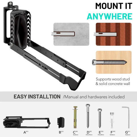 Bike Rack Wall Mount For Garage And Indoor Use, Space Saving Vertical Holder Up To 77 Lbs, shown with installation options