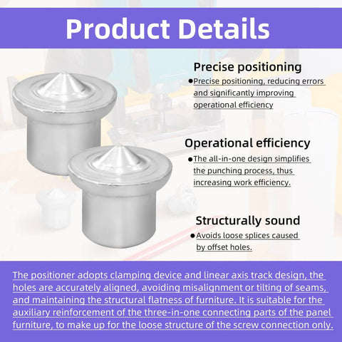 Two chrome-plated steel 48 Piece Dowel Center Pins Set Must Have For Woodworking Includes 1/4 Inch 5/16 Inch 3/8 Inch And 1/2 Inch Solid Dowel Centers display precise positioning features.