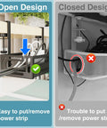 Comparison of open vs closed design for No Drill Under Desk Cable Tray With Clamp Mount Fifteen Point Seven Inch Cord Organizer.