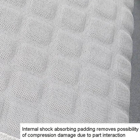 Kickass Hard Shell Cable Organizer Case Featuring Legit Shockproof Padding, close-up of internal padding texture for protection.