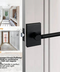 Passage Door Levers Set For Interior Use Beefy Heavy Duty Square Door Handles For Hall Closet And Pantry Nonlocking Reversible Lever