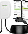 Level 2 EV Charger With J1772 Connector, 48 Amp 240V, WiFi Enabled, 25-Foot Cable, Hardwired With Whip, White, Delivers Up To 46 MPH