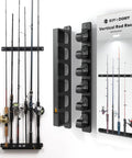 Wall Mount Fishing Rod Holder And Vertical Storage Rack For Garage Holds Up To 6 Rods With Rubber Band Clamp Tech