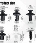 100 Piece Car Bumper Clips Set With Storage Box, 6 Sizes Plastic Retainer Push Pin Rivets For Fenders And Body Trim visible in image