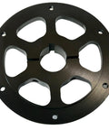 1.25 Inch Bore Split Sprocket Hub For Aluminum Kart Sprockets, Black Finish, Hardware Included, 1.25 Inch Axle Compatible, Works With Split Sprockets Only, Billet Aluminum High Performance Racing Hub, black split hub front view