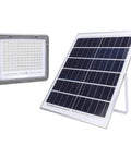 Mingzhe LED Solar Flood Light 400W with solar panel setup for outdoor use.