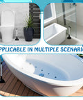 Heavy Duty Bulk Toilet Plungers 10 Pack Rubber Suction Cup Drain Pump With Plastic Handle clog remover beside toilet and bathtub.